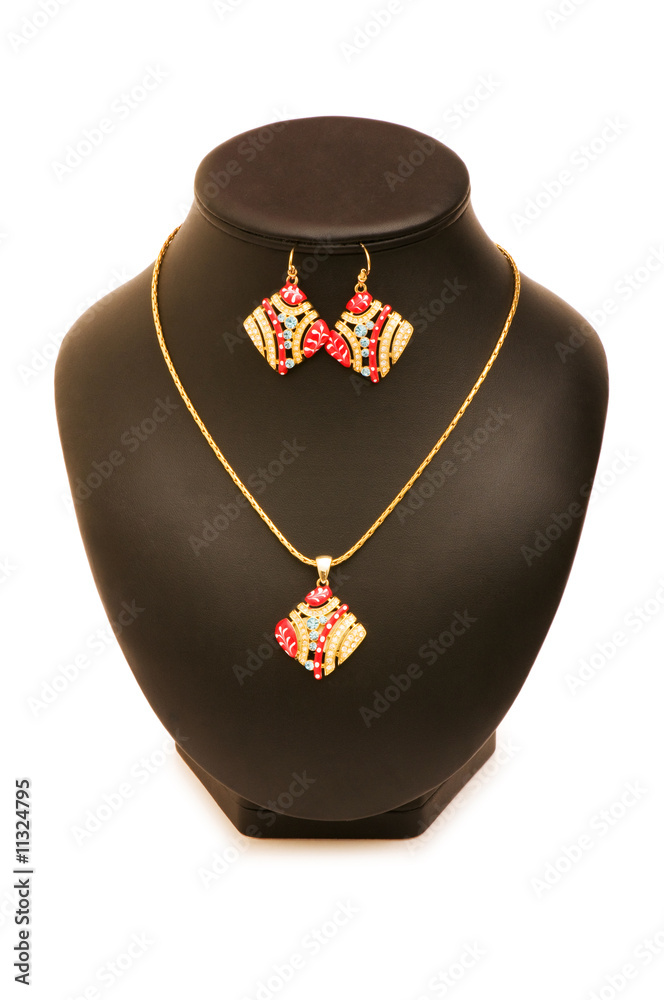 Woman necklace isolated on the white background Woman necklace isolated on the white background