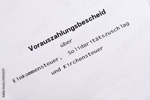 Vorauszahlungsbescheid