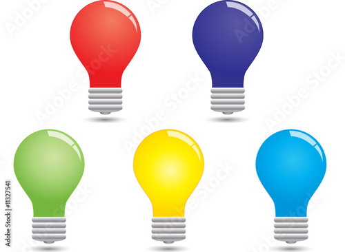Set of colorful bulbs
