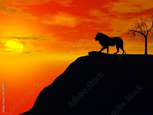 lion silhouette illustration