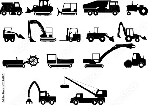 heavy construction machines illustration