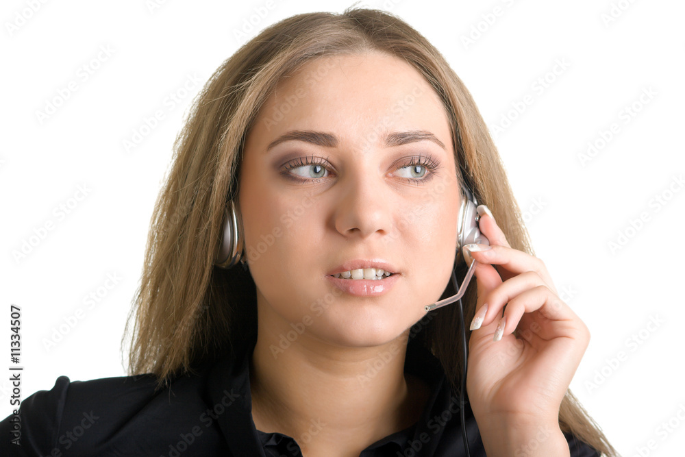 young woman in earphones young woman in earphones