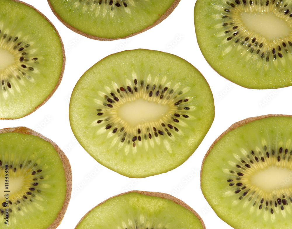 Fototapeta premium kiwi cut, on white