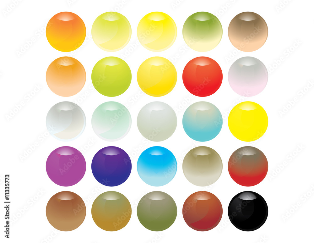 Reflective glassy spheres