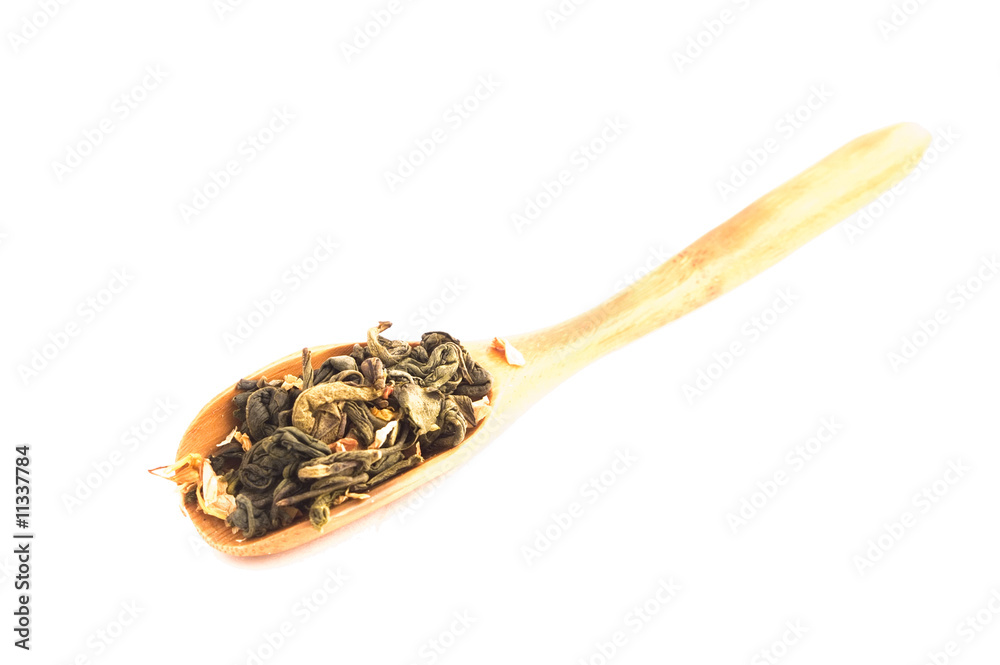 bamboo spoon with green tea bamboo spoon with green tea