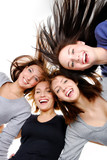 group portrait  of  fun, happy women