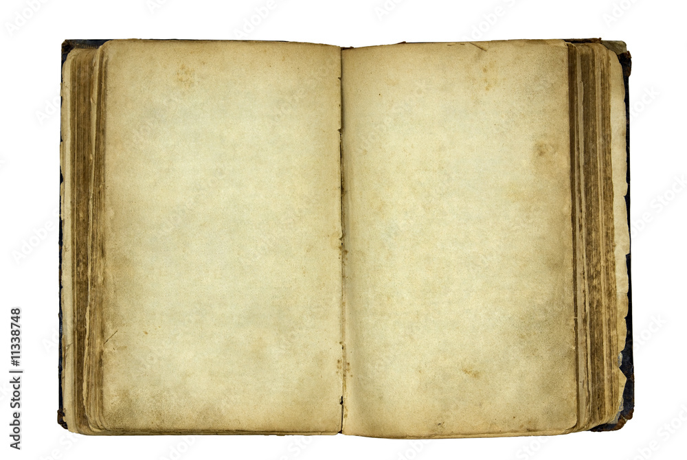 Obraz premium Open old blank book with clipping path.