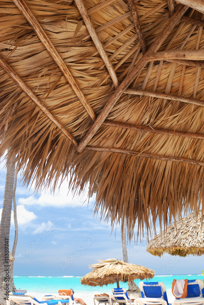 Fototapeta premium Under beach umbrella