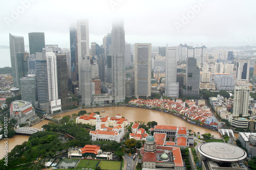 Obraz na płótnie Singapore city view w salonie