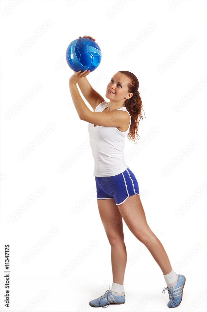 beautiful girl to hold to a football ball beautiful girl to hold to a football ball