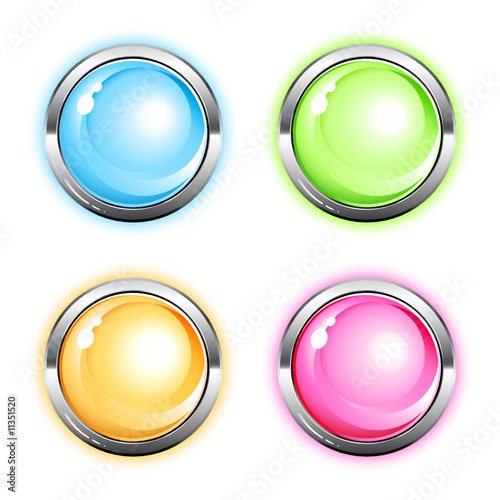 Icônes colorés et contour métal