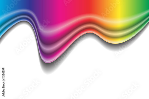 Rainbow liquid forming a wave. No gradient mesh used.