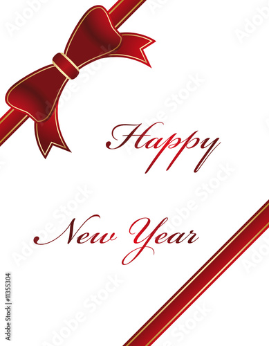 New Year card with bow