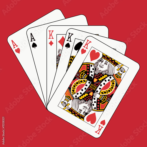 Full house kings aces on red