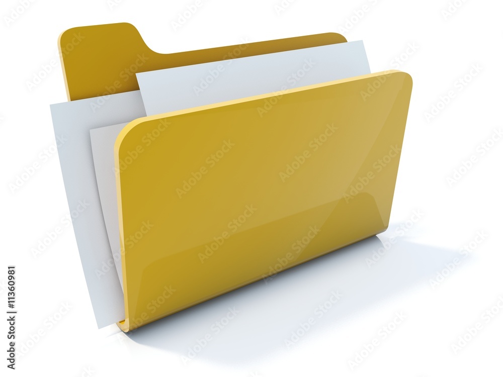 Full yellow folder icon isolated on white Full yellow folder icon isolated on white