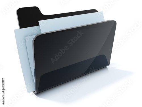 Full black folder icon isolated on white
