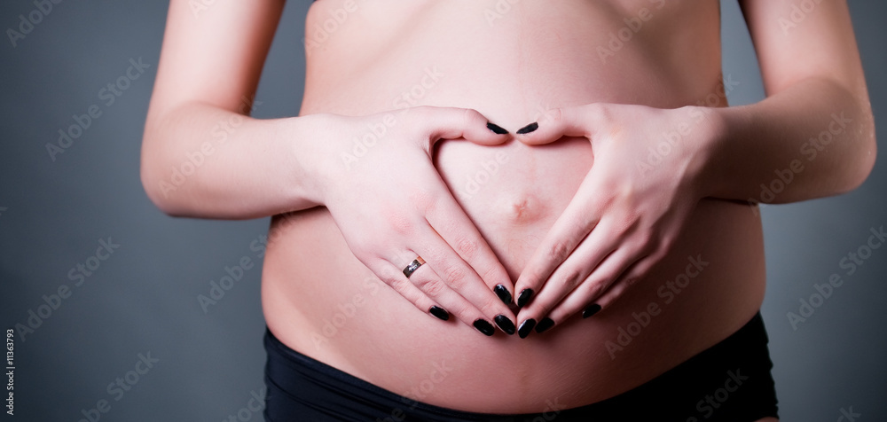 Close-up of pregnant woman