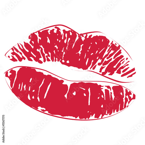 Sexy lipstick kiss print icon