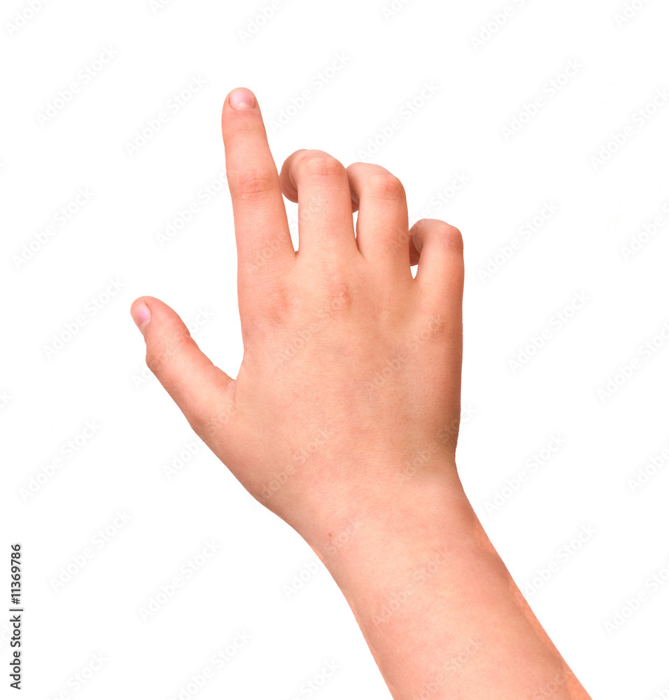 Girl's hand isolated on white background Girl's hand isolated on white background