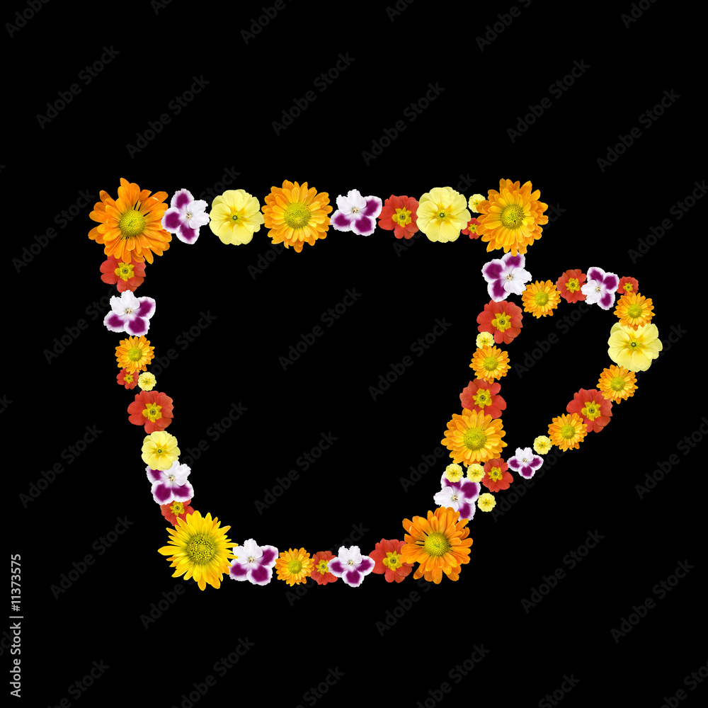 decorative cup symbol from color flowers