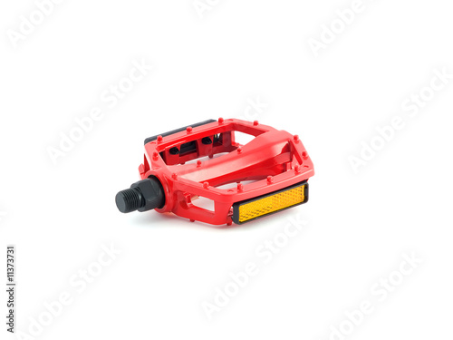 red cycling pedal
