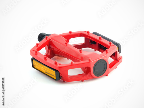 red cycling pedal