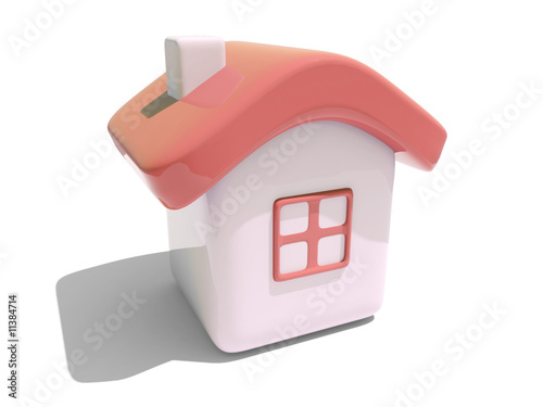 Illustration of an isolated house with red roof