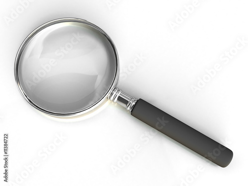 Isolated magnifying glass on white background