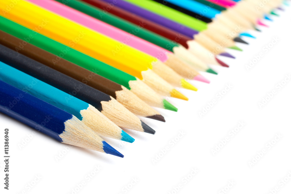 Assortment of coloured pencils