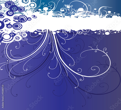 floral barre blanche et bleu