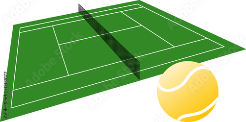 Tennisplatz mit Ball