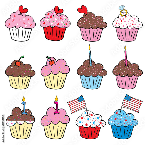 Cute cupcakes in many styles