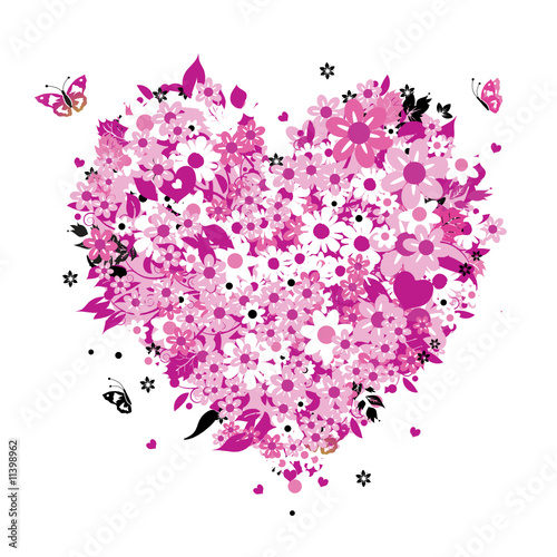 Floral heart shape for your design