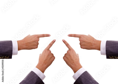 humand hands pointing to center - insert your product