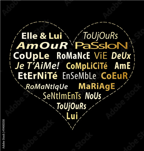 Golden and black love card