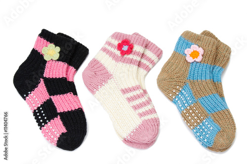 three pair of woolen socks