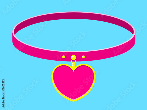 Collar/necklace with heart label