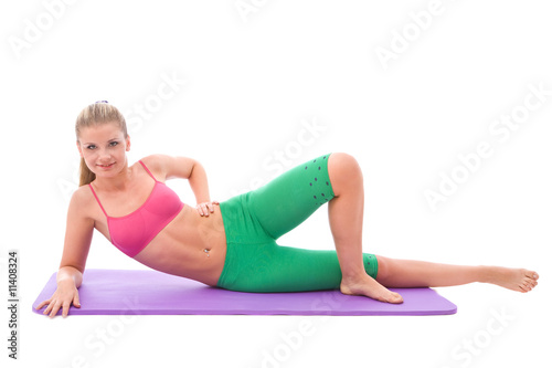Beautiful woman doing fitness