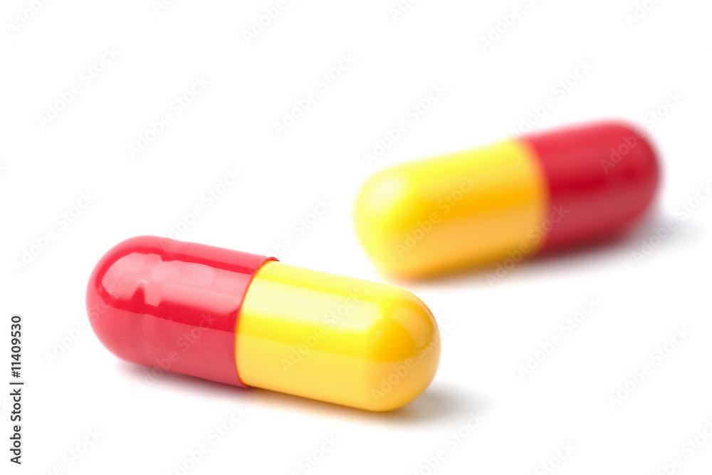 macro of capsule pills isolated macro of capsule pills isolated