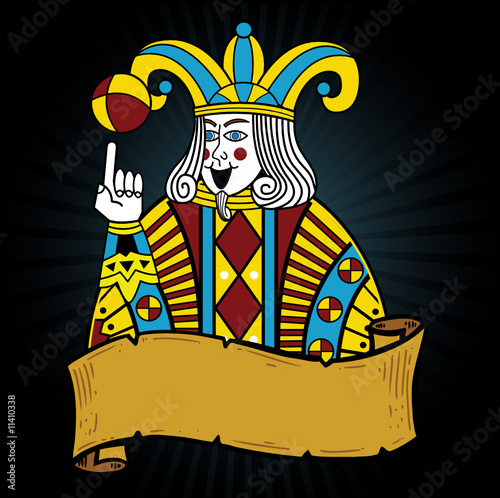 Playing card style Joker illustration