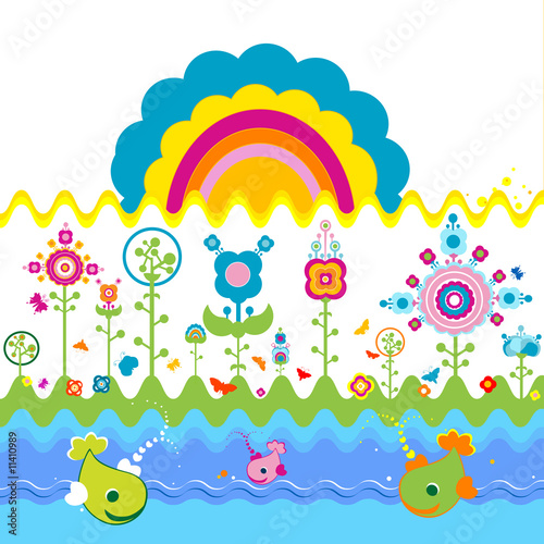 landscape for kids illustra...