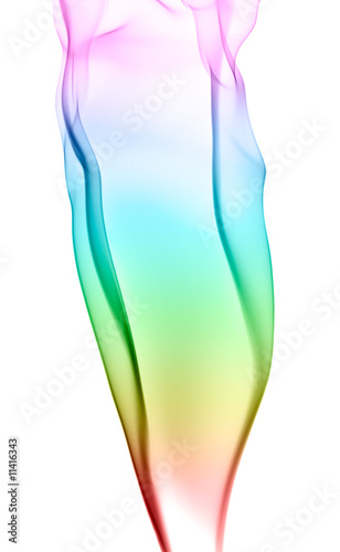 Colored smoke isolated on white