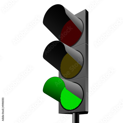 Vector traffic light. Green.