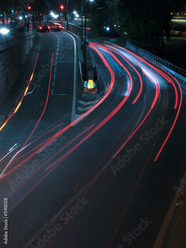 Night road traffic