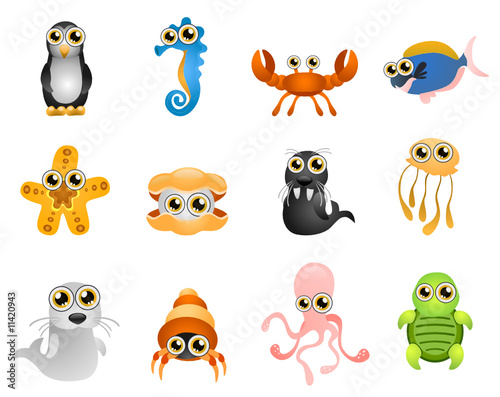 marine life vector - cartoon series 6