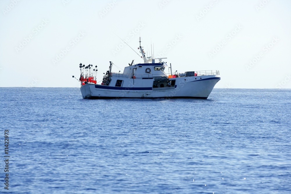 Mediterranean longliner boat working in Alicante