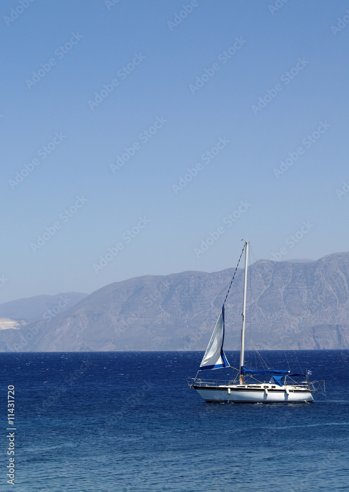 Sail boat on the sea, Greece