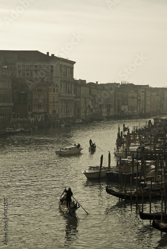 Sepia Toned Canal in Venice