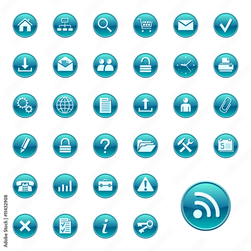 Web icons, buttons. Round series Web icons, buttons. Round series