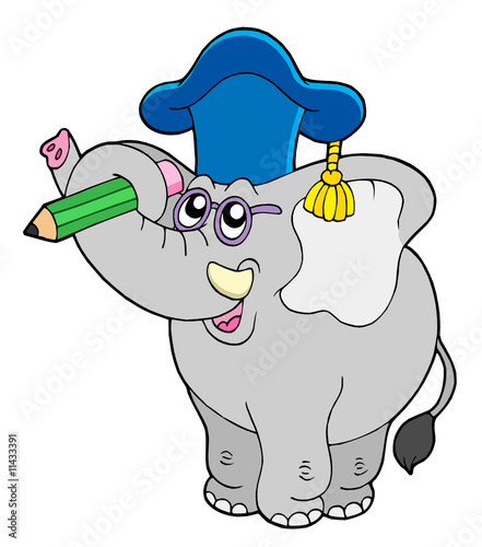 Writing elephant teacher
